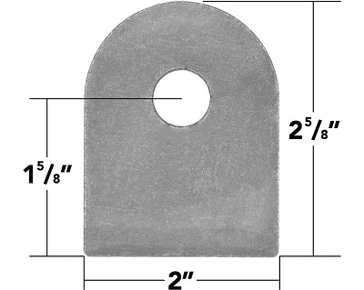 Weld On Flat Tab 9/16 Hole (10 Pack)