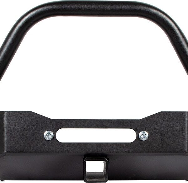 Suzuki Samurai Front Bumpers – Winch Plate | Long Ends | Double Bend Stinger | Black Powder Coat